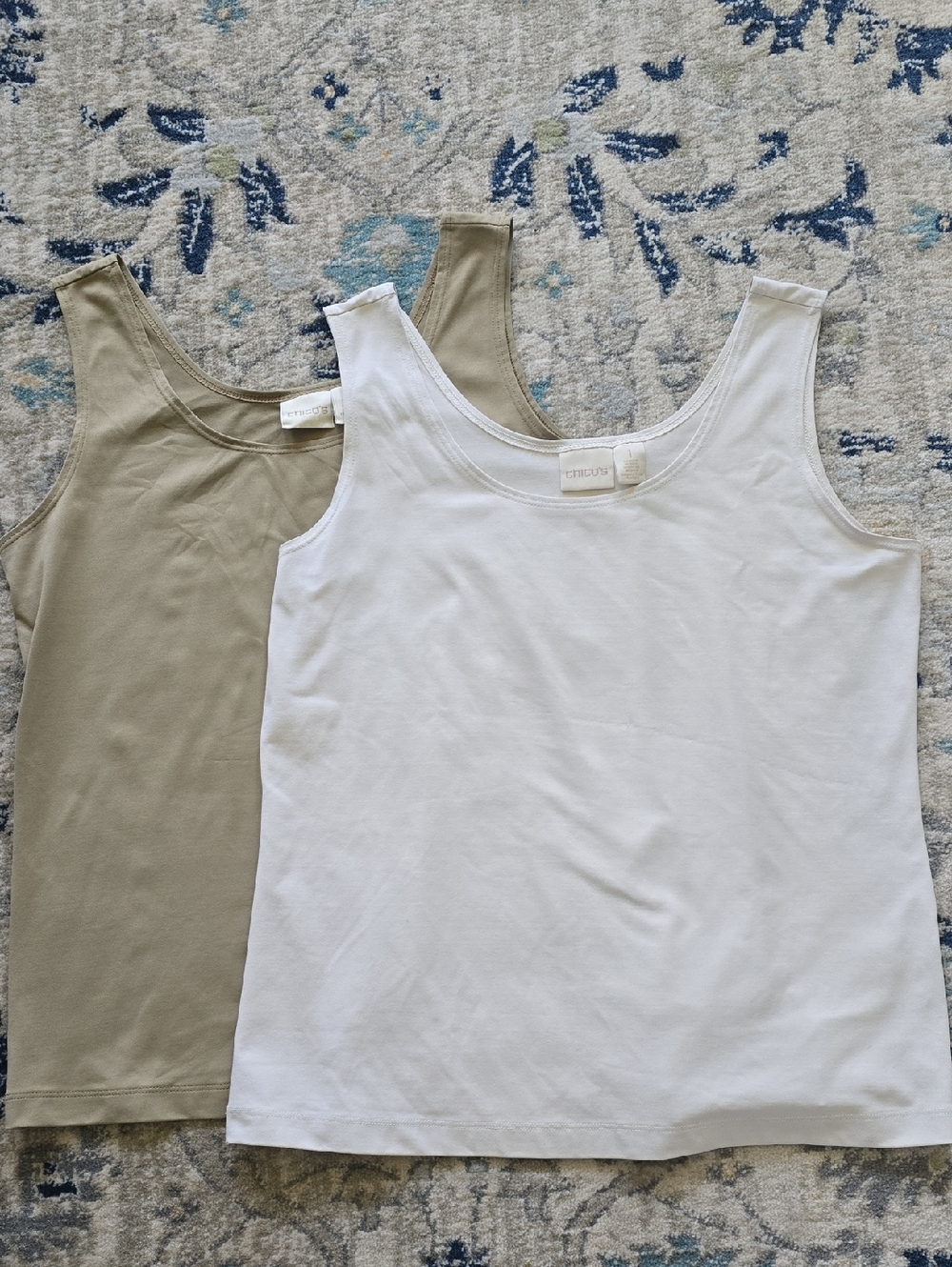 Chico's Cream and Tan Tank Top Duo
